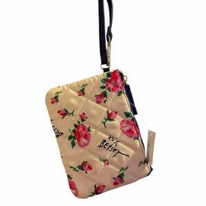 Betsey Johnson Pink Floral Quilted Wristlet